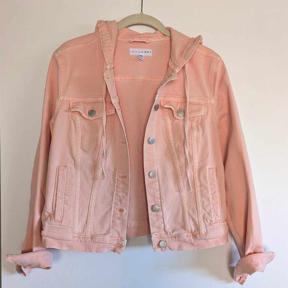 Loft hooded jacket NWOT Size XS Peach pink